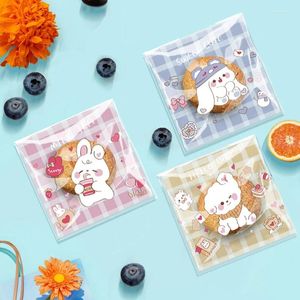 Enveloppe-cadeau 100 PCS Bear Candy Bag Cartoon Transparent Plastic Auto-Adhesive Wedding Birthday Party décor DIY SCHECH