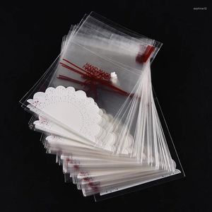 Enveloppe-cadeau 100 pcs mignonnes en dentelle imprimerie à nœud auto-adhésif sacs sacs de cookie de fête de mariage pour biscuits gâteau à bonbons