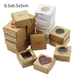 Enveloppe-cadeau 100pcs 65 * 65 * 30 mm Papier Mariage Faveur Boîte cadeau Kraft Paper Candy Packaging Boxes