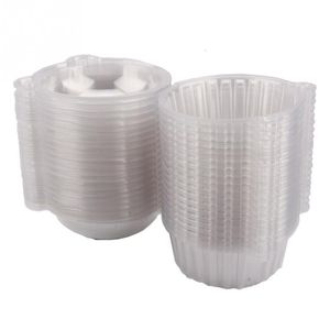 Cadeau cadeau 100pcs cupcake tasses en plastique muffins dosettes dôme gâteau boîte sac cuisson décoration pâtisserie outils de fête moule décor 221202