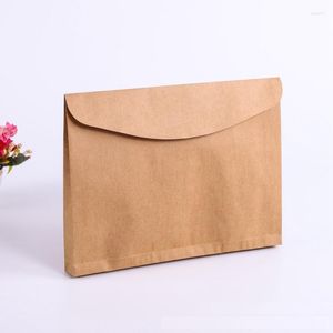 Emballage cadeau 100pcs / lot 31cmx3cmx22.5cm grand sac en papier enveloppe kraft vêtements usine en gros