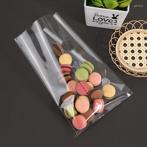 Emballage cadeau 100 pcs/lot clair plat ouvert bonbons sacs Cookie emballage sac fête de mariage bonbons sucette OPP plastique petite pochette