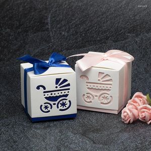 Enveloppe cadeau 10pcs Boîte de bonbons pour bébé conception de chariot de mariage Boîtes de faveur de la tarte sacs Eco Friendly Packaging Crafts Birthday Supplies