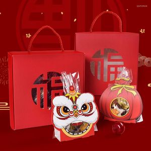 Cadeau cadeau 10pcs année chinoise boîte rouge évider 