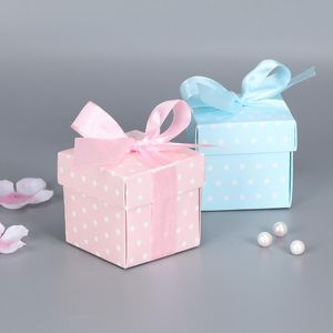 Papel de regalo 10 Uds caja de dulces de puntos de Color creativo pastel Simple galleta boda Baby Shower regalos bolsa de papel Kraft Día de San Valentín