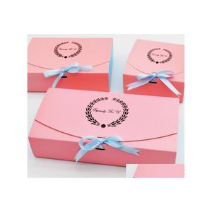 Papel de regalo, 10 Uds., especialmente para U, caja de pastel de papel rosa, embalaje de fiesta, paquete de dulces de galletas de Chocolate, embalaje de boda, envío directo Ho Otxyl