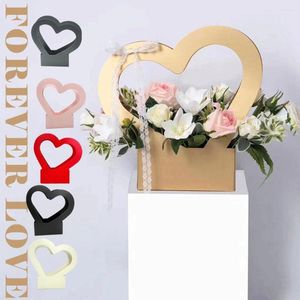Envoltura de regalo 10 Uds. Cesta de flores de amor en forma de corazón hueco caja de San Valentín papel de embalaje dulce fiesta boda decoración