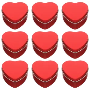 Envoltura de regalo 10 unids Día de San Valentín Caja de dulces en forma de corazón Embalaje Contenedor de chocolate Hojalata Almacenamiento de joyas