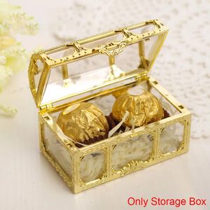 Envoltura de regalo 12 PCS Caja de almacenamiento de cofre del tesoro creativo Oro Plata Plástico Caramelo Chocolate Decoraciones de boda Evento Suministros para fiestas