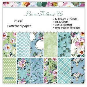 Envoltura de regalo 12pc love flor de papel estampado de álbumes de recortes