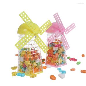 Cadeau cadeau 12pcs créatif moulin à vent en forme de boîte de bonbons en plastique conteneur transparent fournitures de mariage