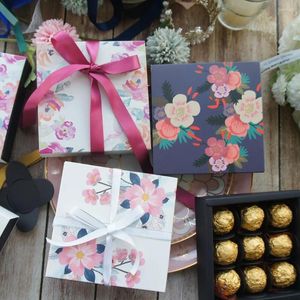 Envoltura de regalo 13.1 3.5 cm Flor en tema de cuatro estaciones 10 Set Caja de papel de caramelo de chocolate Boda de San Valentín Regalos de cumpleaños de Navidad Embalaje