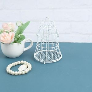 Emballage cadeau 1 pièces métal blanc cage à oiseaux boîte à bonbons cadeaux de mariage faveurs fer porte-carte cage à oiseaux boîtes 11 7cmcadeau