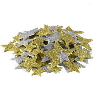 Cadeau cadeau 200pcs papier paillettes étoiles mousse autocollants étoiles forme argent et or brillant bricolage artisanat