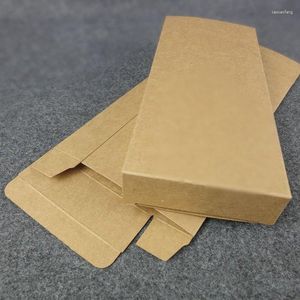 Emballage cadeau 20x9x3cm Boîte de papier kraft naturel Emballage Carton Boîtes d'emballage cosmétiques En gros 50pcs / lot Noël