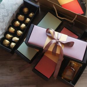 Emballage cadeau 23 7.8 6cm 10set Modèle Pure Couleur Pure Valentine Chocolate Candy Paper Box Design Wedding Christmas Birthday Packaging