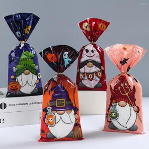 Enveloppe-cadeau 25 / 50pcs Halloween Ghost Ghost Candy Snack Bag Decoration 2024 Plastic Biscuit Biscies Party Supplies for Kid