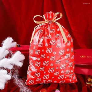 Enveloppe-cadeau 25pcs / lot 30x40cm de grande taille Sac en plastique de Noël Party Cosmetics Cadeaux de bonbons sacs avec des cordons