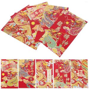 Cadeau cadeau 30 pcs enveloppe rouge sac enveloppes argent chinois pour cadeaux en espèces carte portefeuille festival papier dragon année poche enfant sac à main