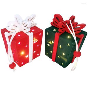 Envoltura de regalo 3D Luces de ventana colgantes LED Caja decorativa Cadena de luz de Navidad para dormitorio