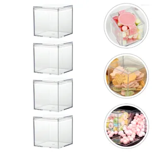 Emballage cadeau 4 pièces boîte à bonbons de mariage boîte à bijoux en plastique traiter Cube chocolats Figure affichage bébé douche fête faveurs armoire d'action