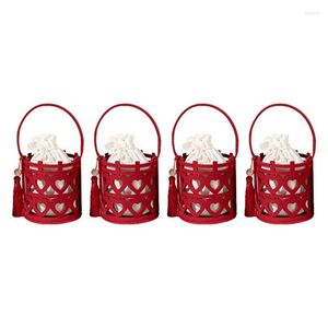 Emballage cadeau 4 pièces sac à main de demoiselle d'honneur Chine mariage boîte rouge sac fourre-tout à la main accessoires