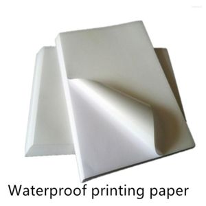 Envoltura de regalo 50/10 hojas A4 Impresora de inyección de tinta láser Papel de impresión a prueba de agua Copiadora Artesanía Etiqueta autoadhesiva blanca transparente