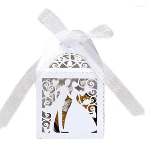 Enveloppe cadeau 50 / 100pcs mariée Boîtes de bonbons de mariée Party Chocolate Small Box Mariage Anniversaire Décor de décoration