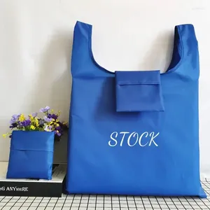 Envoltura de regalo 500pcs/lote logotipo personalizado moda al por mayor de la moda ecológica bolsas de nylon plegables bolsas de compras de poliéster plegables reutilizables