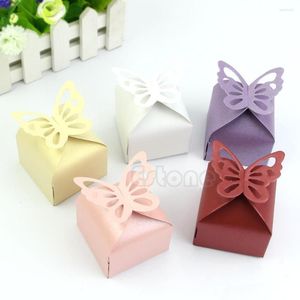 Envoltura de regalo 50pcs estilo de mariposa favorita cajas de pastel de dulces para la fiesta de bodas baby shower