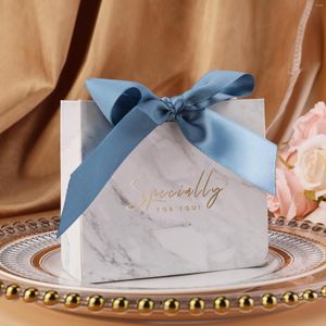 Papel de regalo 50 Uds líneas de mármol gris caja de dulces para decoración de mesa de fiesta/suministros para eventos/cajas de recuerdos de boda