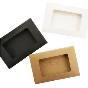 Envoltura de regalo 50 unids Caja de embalaje de regalo de papel Kraft para lencería Ropa interior Bufanda Ventana abierta Cajas de favor Postal Manga Po Sobre Almacenamiento 230301