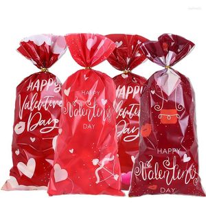 Envoltura de regalo 50 unids Amor Bolsa de plástico de San Valentín Castillo de boda Imprimir Candy Cookie Embalaje Día Suministros