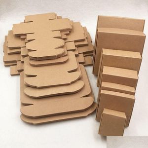 Cadeau cadeau 50pcs mti taille mignon carré kraft boîte d'emballage de mariage faveur fournitures savon à la main chocolat bonbons 230704 drop deli dhdpy