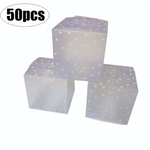 Cadeau cadeau 50pcs PVC Transparent Clear Dot Candy Box Boîtes de chocolat carrées pour mariage anniversaire fête de Noël décor