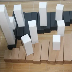 Envoltura de regalo 50 piezas caja blanca de papel blanco kraft para botella de gotero aerosoles esenciales de la válvula de muestra de válvulas cajas de cartón