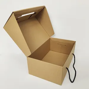 Enveloppe cadeau 5pcs / lot 3 couches Boîte à chaussures marron ondulée Carton Business Mailing Cardboard for Express Packaging