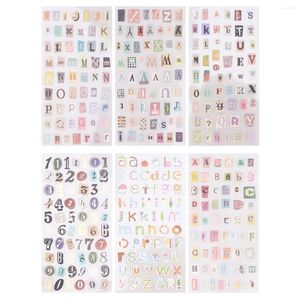Envoltura de regalo 6 PCS Pegatinas hechas a mano para manualidades Cuaderno de álbum de recortes japonés