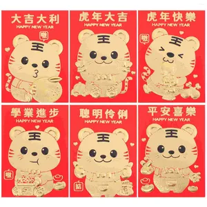 Emballage cadeau 60 pièces sac Style chinois paquets rouges sac à main printemps Festival enveloppes argent mariage tigre motif argent