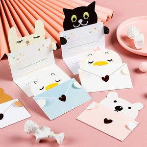 Enveloppe cadeau 6pcs Bénédiction pliée merci enveloppe ours inscrit carte de voeux mignon lettre de décoration