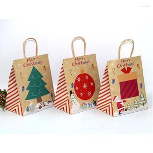 Enveloppe cadeau 6pcs sacs en papier kraft sac de Noël goodie bricolage emballage de bonbons