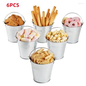 Enveloppe cadeau 6pcs mini seaux de collations seau godet French Frises Tin Pails glace beignet gâteau en métal metal de mariage de mariage fête