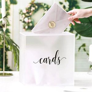 Envoltura de regalo Cajas de la carta de boda acrílica con estuche de dinero para la recepción de la caja transparente decoración de la mesa