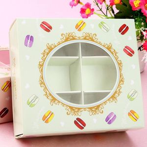Cadeau Wrap AFBC 20pcs Macarons Boîte avec fenêtre transparente Dessert Pâtisserie Emballage Boîtes Fournitures de fête d'événement Dec Green