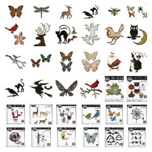 Papel de regalo animales pájaros y mariposas Papá Noel troquel de corte de Metal álbum de recortes tarjeta de papel en relieve plantilla para manualidades plantillas de corte
