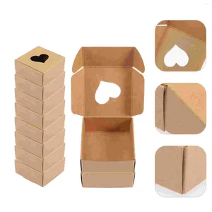 Boîtes d'emballage cadeau Boîte Kraft Emballage Papier Savon Mini Carton Gâteau Fait Maison Coeur Traiter Carton Bijoux Emballage Présent Emballage