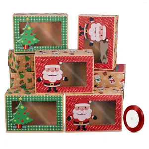 Boîtes d'emballage cadeau Boîte de Noël Cupcake Boulangerie Emballage Boîtes Treatcontainer Papergoodie Smallcandy Conteneurs Emballage Biscuit de vacances