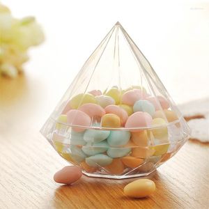 Emballage cadeau boîte à bonbons de qualité alimentaire Transparent en plastique diamant forme conteneur Halloween enfants Foodorage vente en gros