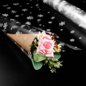 Emballage cadeau Cellophane rouleau de papier noël clair emballage flocon de neige sacs emballage panier feuille pour plastique fleur noël rouleaux