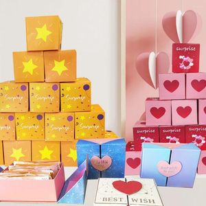 Cadeau cadeau créatif bricolage boîte de papier pliante explosion et papillons anniversaire surprise rebond d'argent pour les amis famille enfants
